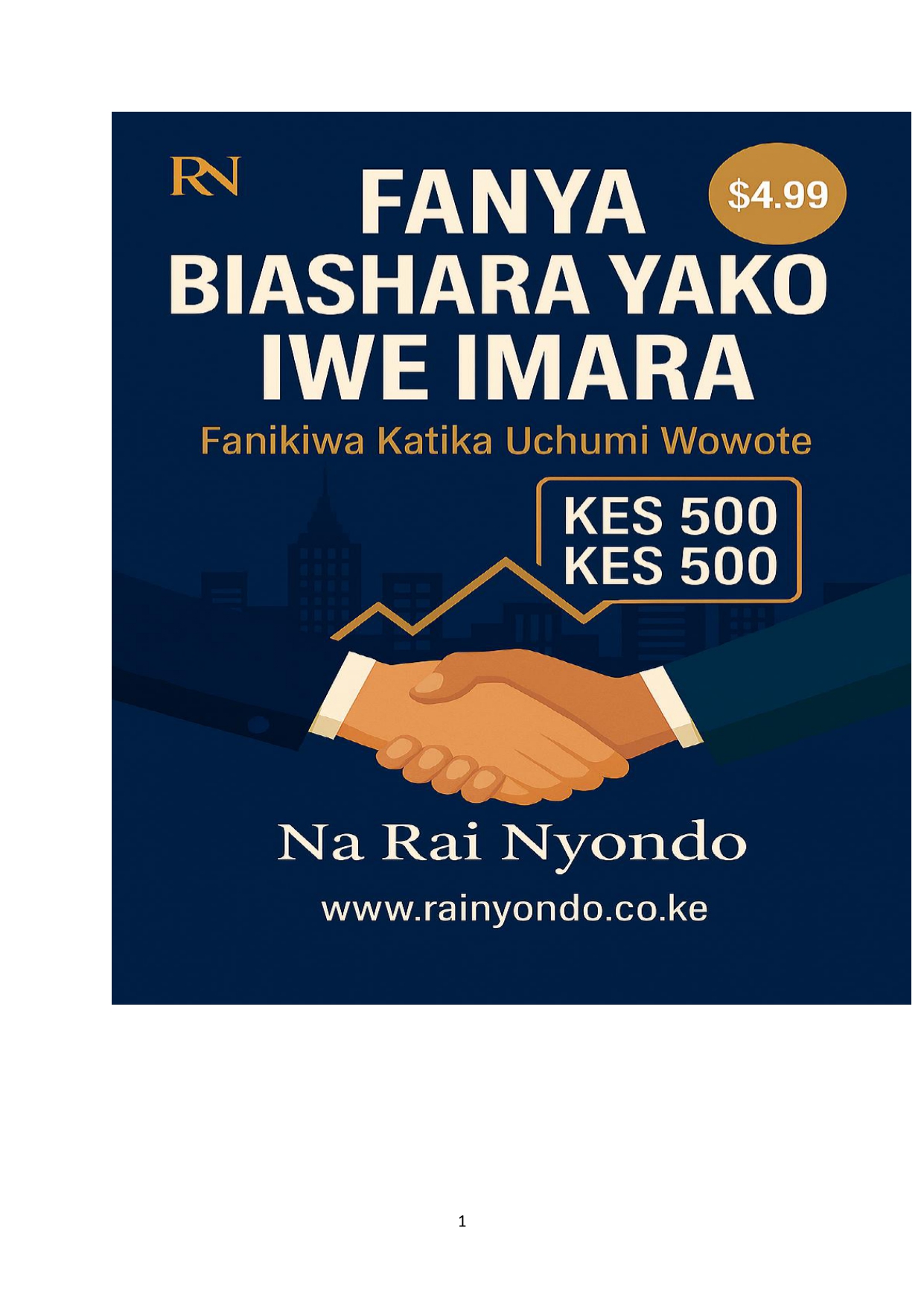FANYA BIASHARA YAKO IWE IMARA Book Cover