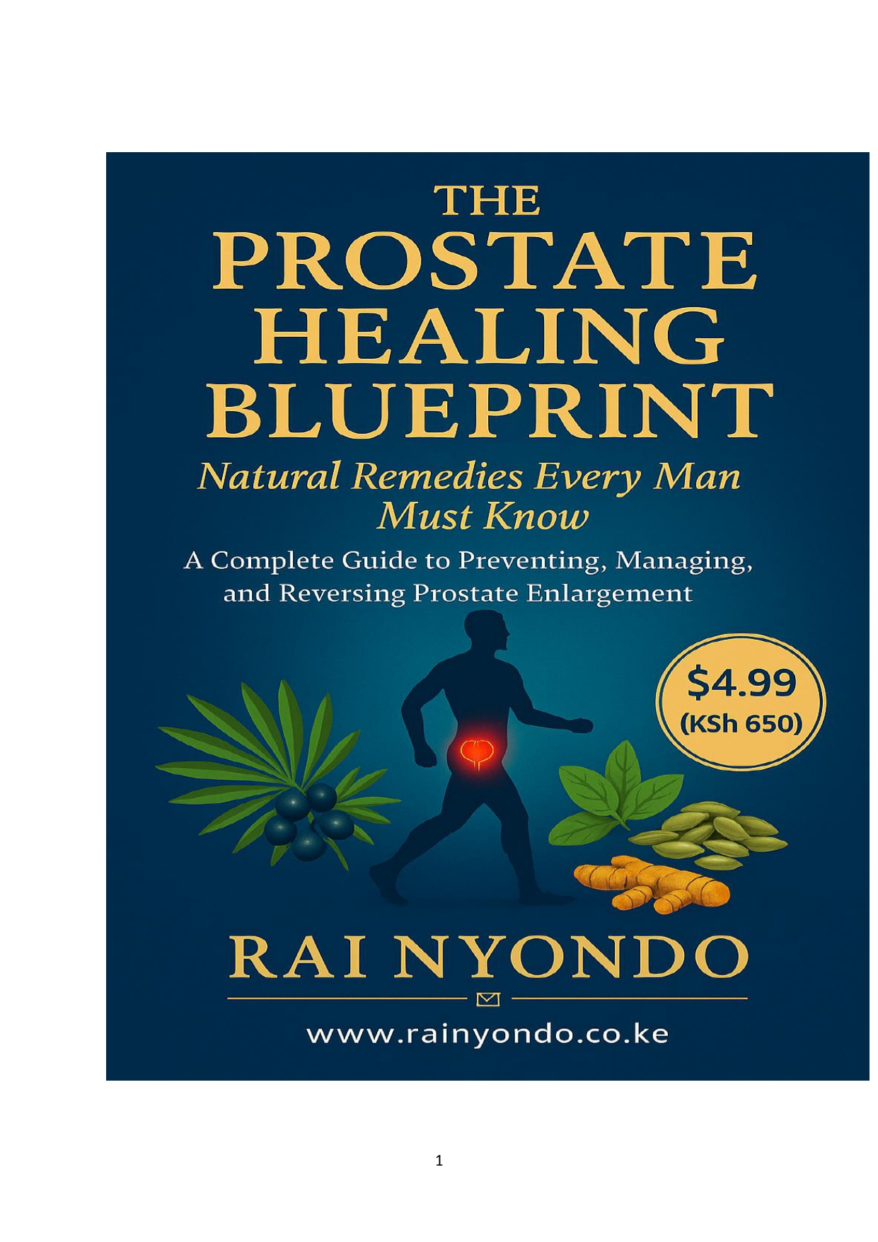 THE PROSTATE HEALING BLUEPRINT NATURAL REMEDIES EVERY MAN MUST KNOW Book Cover