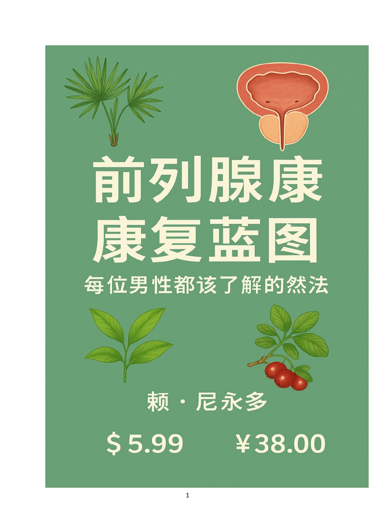 前列腺康复蓝图 每位男性都该了解的自然疗法本以科学与自然疗法为基础的男性健康指南。通过饮食、运动、草本疗法与生活调理，帮助男性重建前列腺健康与自信 Book Cover